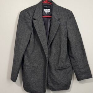 USED Woman's Sag Harbor Long Sleeve Blazer / Jacket Color Dark Grey Size 12